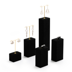 FANXI TT102 metal black microfiber jewelry display sets for showcase ring earring pendant bracelet bangle necklace store display set