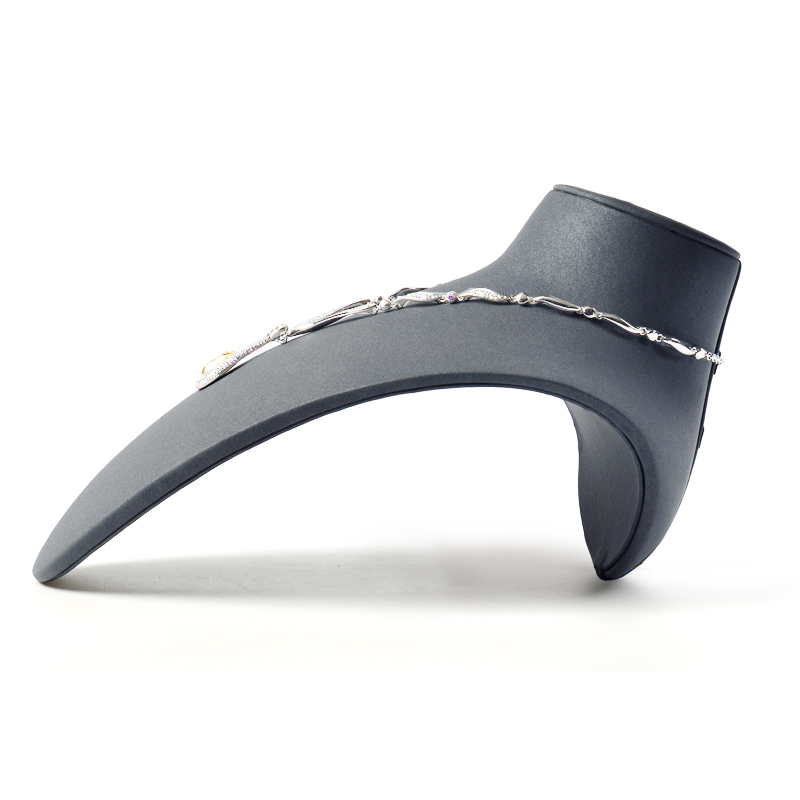 FANXI RX036 Jewelry Bust Factory New Arrival Jewelry Display High End Metal Support Grey Or Coffee Color Microfiber Necklace Bust
