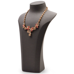 FANXI RX048 Wholesale Custom Luxury Resin Necklace Bust Black PU Leather Jewelry Displays Stand Pendant Necklace Display