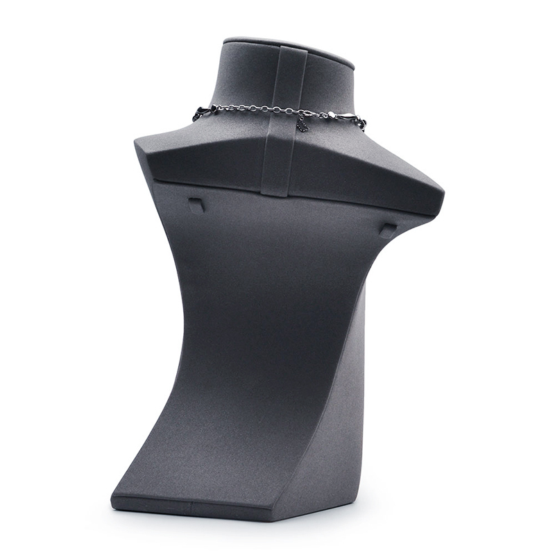 FANXI RX047 Factory Custom Necklace Stand Bust Unique Design Upmar Jewelry Display Necklace Holder PU Leather Mannequin