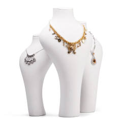 FANXI RX051 China Custom Necklace Holder Stand White Painted Resin Jewelry Displays Stand Jewellery Necklace Bust