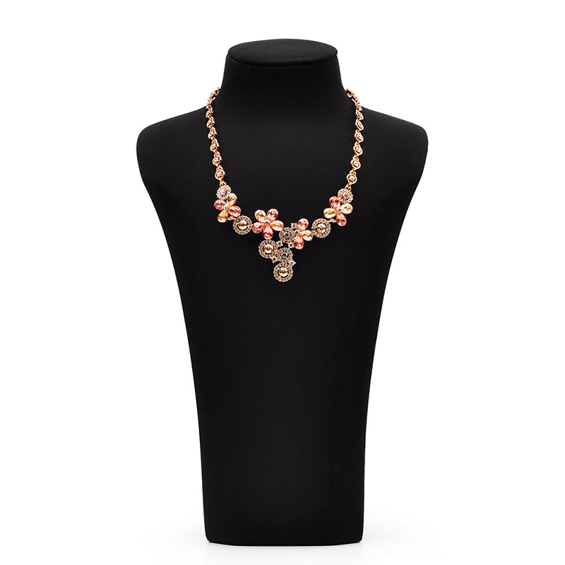 FANXI RX048 Wholesale Custom Luxury Resin Necklace Bust Black PU Leather Jewelry Displays Stand Pendant Necklace Display