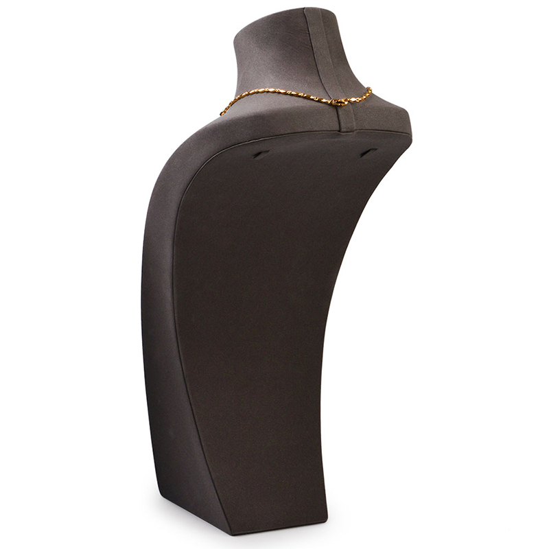 FANXI RX050 Factory Custom Jewelry Necklace Bust Resin Black PU Leather Jewelry Display Stand Necklace Pendant Holder