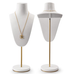 FANXI RX044 Wholesale Custom Luxury White Microfiber Jewelry Shop Counter Showcase Jewellery Mannequin Necklace Bust