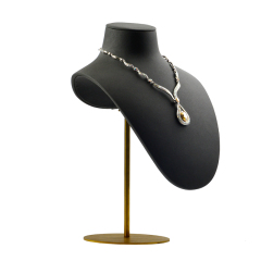 FANXI RX036 Jewelry Bust Factory New Arrival Jewelry Display High End Metal Support Grey Or Coffee Color Microfiber Necklace Bust