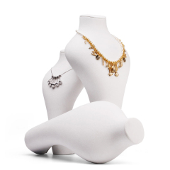 FANXI RX051 China Custom Necklace Holder Stand White Painted Resin Jewelry Displays Stand Jewellery Necklace Bust