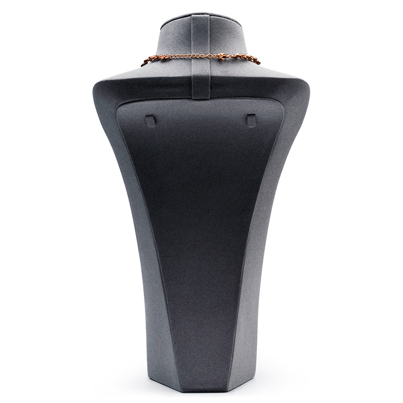 FANXI RX048 Wholesale Custom Luxury Resin Necklace Bust Black PU Leather Jewelry Displays Stand Pendant Necklace Display