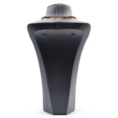 FANXI RX048 Wholesale Custom Luxury Resin Necklace Bust Black PU Leather Jewelry Displays Stand Pendant Necklace Display