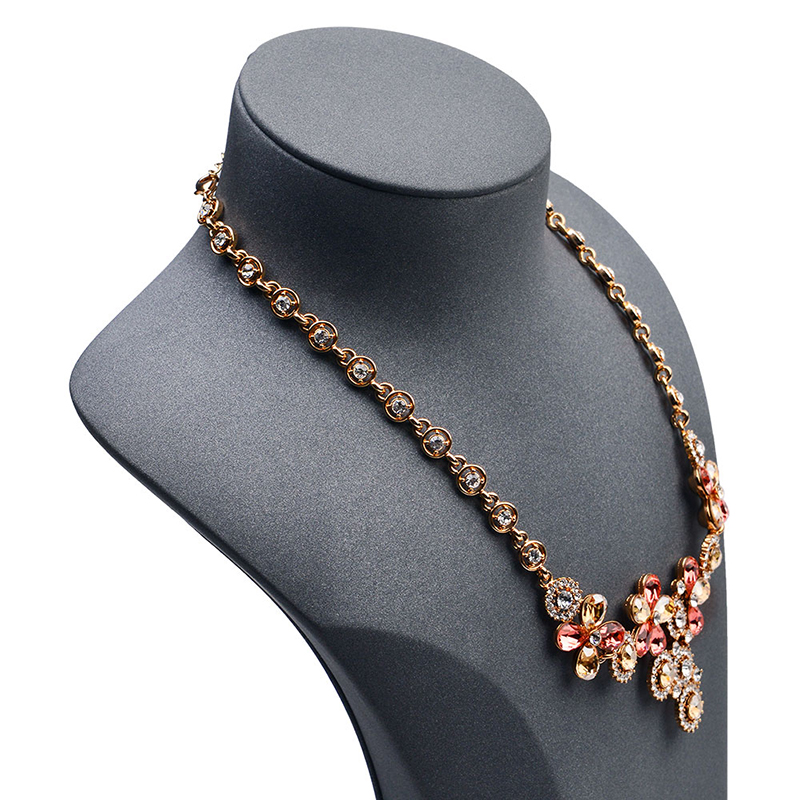 FANXI RX048 Wholesale Custom Luxury Resin Necklace Bust Black PU Leather Jewelry Displays Stand Pendant Necklace Display
