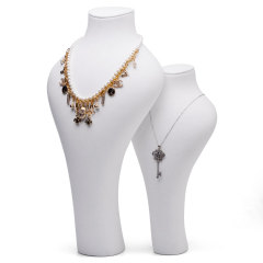 FANXI RX051 China Custom Necklace Holder Stand White Painted Resin Jewelry Displays Stand Jewellery Necklace Bust