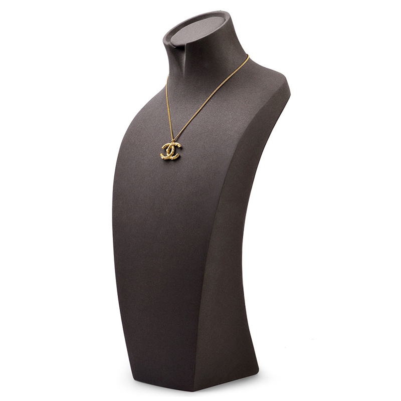 FANXI RX050 Factory Custom Jewelry Necklace Bust Resin Black PU Leather Jewelry Display Stand Necklace Pendant Holder