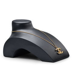 FANXI RX053 Factory Custom Jewelry Necklace Bust Resin Black PU Leather Jewelry Display Stand Necklace Pendant Holder