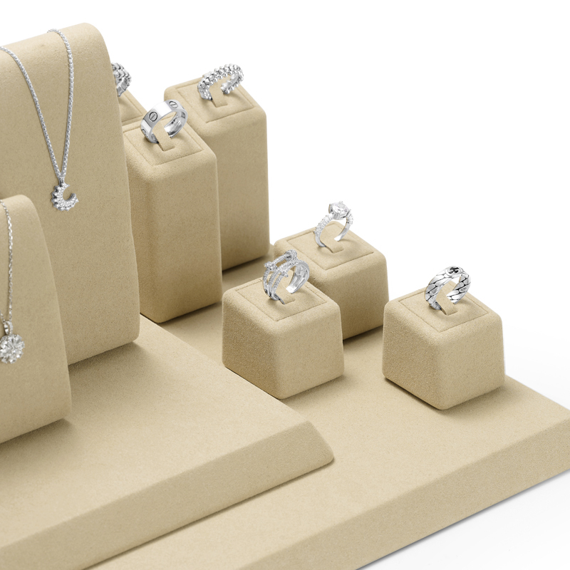 FANXI TT112 Custom Jewelry Display Stand Microfiber Jewelry Window Display Set