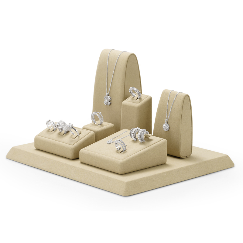 FANXI TT112 Custom Jewelry Display Stand Microfiber Jewelry Window Display Set