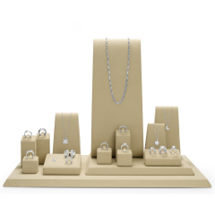 FANXI TT112 Custom Jewelry Display Stand Microfiber Jewelry Window Display Set