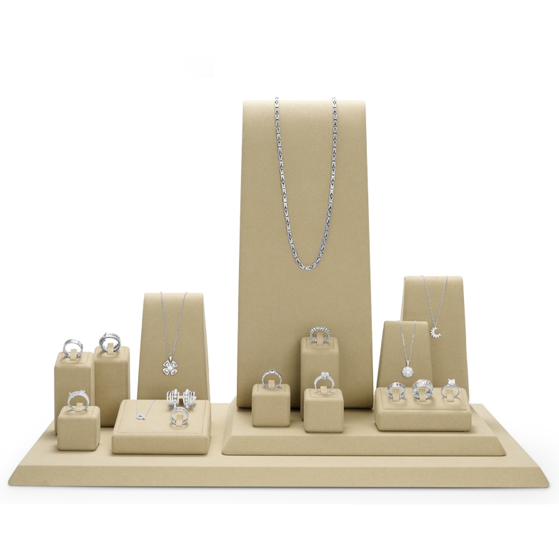 FANXI TT112 Custom Jewelry Display Stand Microfiber Jewelry Window Display Set