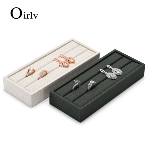 FANXI PU074 Custom Jewelry Display Props Classic PU Leather For Ring Earring Display Tray