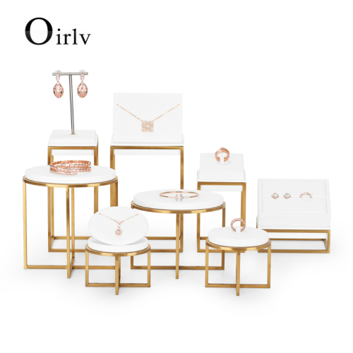 FANXI JS077 New Microfiber Jewelry Display Stand With Metal For Ring Earring Bracelet Necklace
