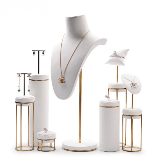 FANXI JS035 factory jewelry metal rack display set Handmade jewelry mannequin jewelry display stand for necklace earring ring display