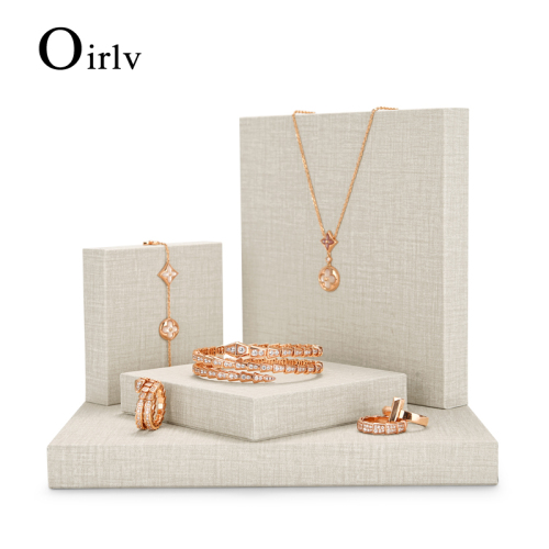 FANXI PU08401 Wholesale good quality jewelry display for ring earring bangle necklace plate tray jewelry showcase display stand