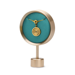 FANXI JS059 luxury golden base silky blue color earring necklace jewelry display stand