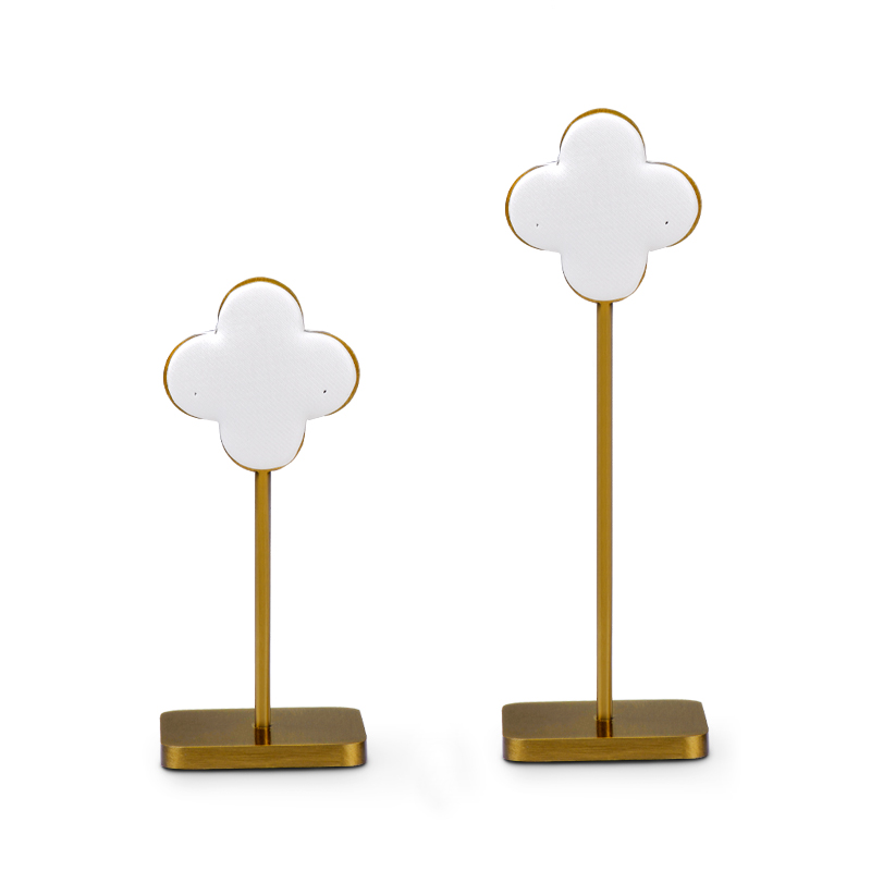 FANXI JS061 New Arrival Golden Base White PU Leather Jewelry Display Design for Earring Dangler