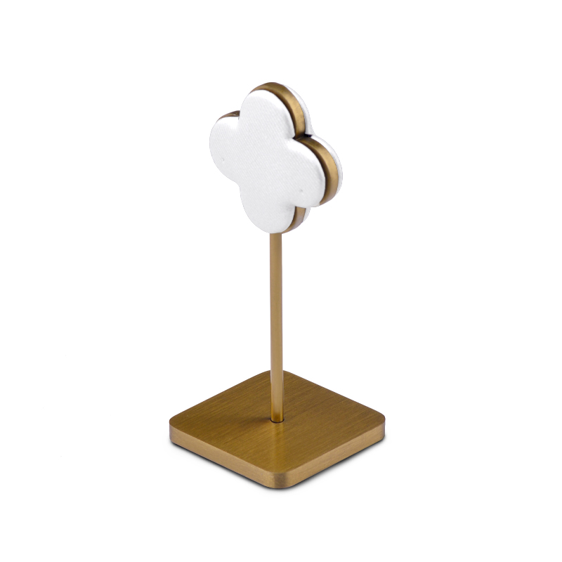 FANXI JS061 New Arrival Golden Base White PU Leather Jewelry Display Design for Earring Dangler