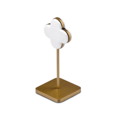 FANXI JS061 New Arrival Golden Base White PU Leather Jewelry Display Design for Earring Dangler