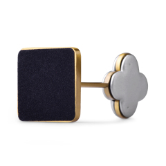 FANXI JS063 Custom Luxury Gold Base Grey PU Leather Jewelry Display for Earrings