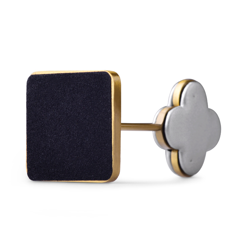 FANXI JS063 Custom Luxury Gold Base Grey PU Leather Jewelry Display for Earrings