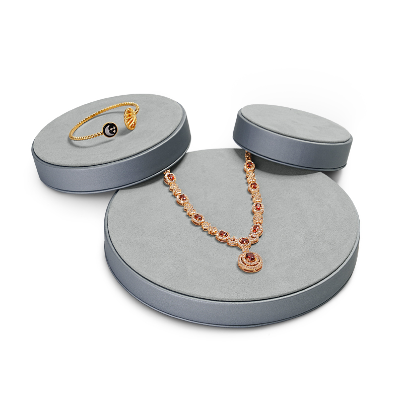 FANXI PU062 new luxury PU leather and microfiber necklace pendant bracelet ring jewelry display stand
