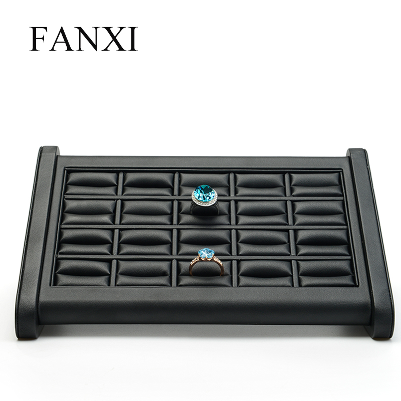 FANXI PU03501 High-end luxury PU leather ring display stand jewelry display stand for rings
