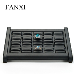FANXI PU03501 High-end luxury PU leather ring display stand jewelry display stand for rings