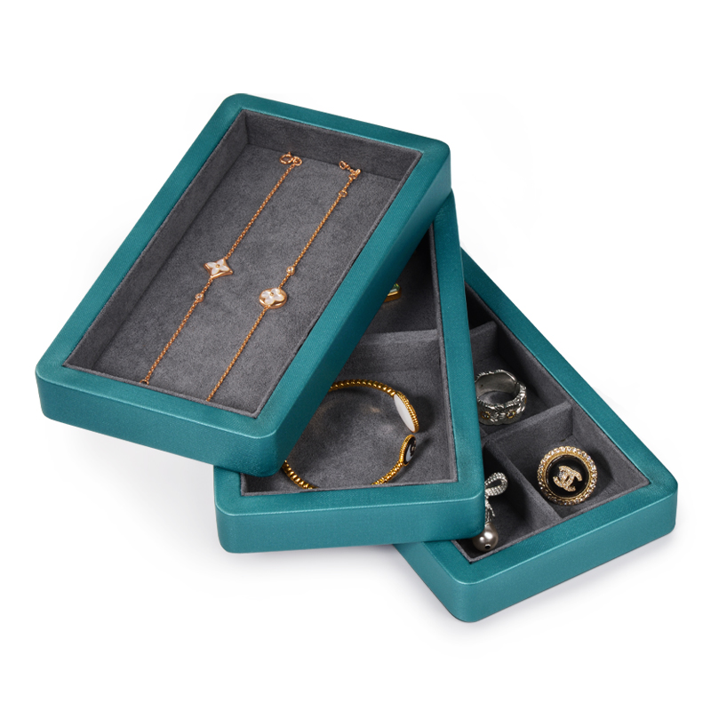 FANXI PU049 New Arrival MDF display case for ring bracelet bangle with clear acrylic lid jewelry box