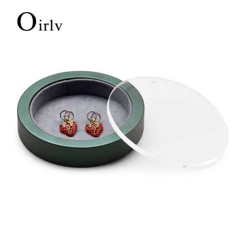 FANXI PU048 Custom New wooden case jewelry storage box pu leather display exhibitor jewelery case transparent lid display box