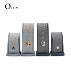 FANXI PU059 Custom PU leather necklace pendant display stand jewelry necklace display