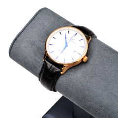 FANXI PU051 New Arrival Jewelry Display stand Solid wood display with PU leather grey Microfiber for watch display stand
