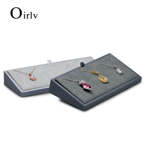 FANXI PU057 new luxury light blue PU leather and microfiber necklace pendant bracelet box jewelry package bag