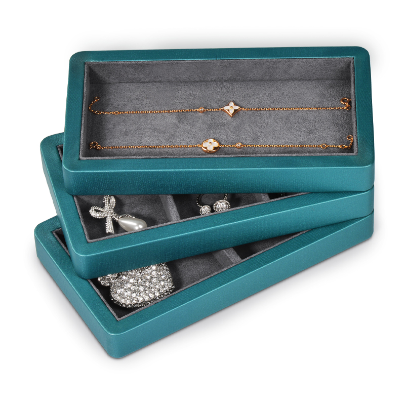 FANXI PU049 New Arrival MDF display case for ring bracelet bangle with clear acrylic lid jewelry box
