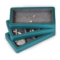 FANXI PU049 New Arrival MDF display case for ring bracelet bangle with clear acrylic lid jewelry box