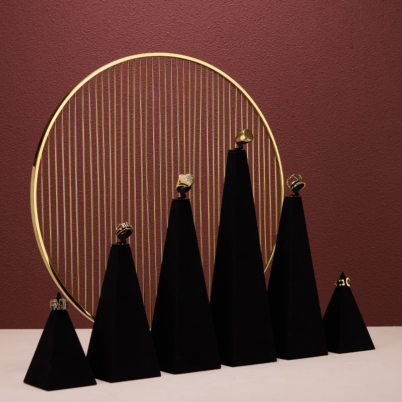 FANXI TT130 Newest Jewelry Ring Display Stand Black Microfiber for Jewelry Stores