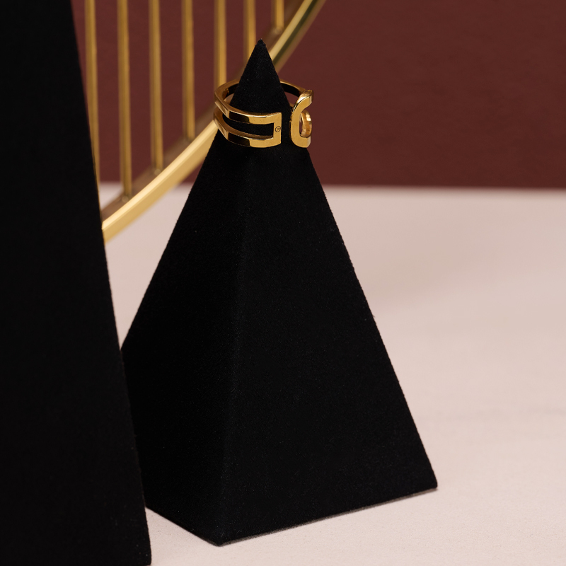 FANXI TT130 Newest Jewelry Ring Display Stand Black Microfiber for Jewelry Stores