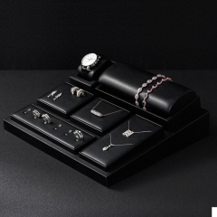 FANXI TT135 New Model Jewelry Display Sets With Black Pu Leather For Ring Earring Window Display Sets