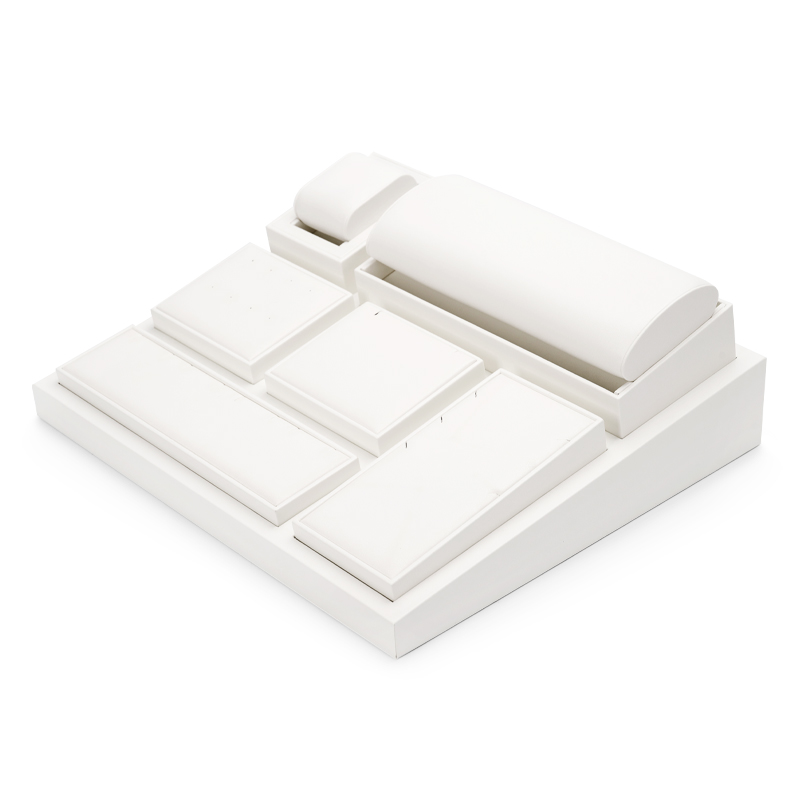 FANXI TT134 New Model Jewelry Display Sets With White Pu Leather For Ring Earring Window Display Sets