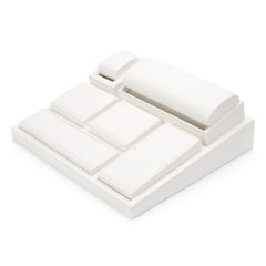 FANXI TT134 New Model Jewelry Display Sets With White Pu Leather For Ring Earring Window Display Sets