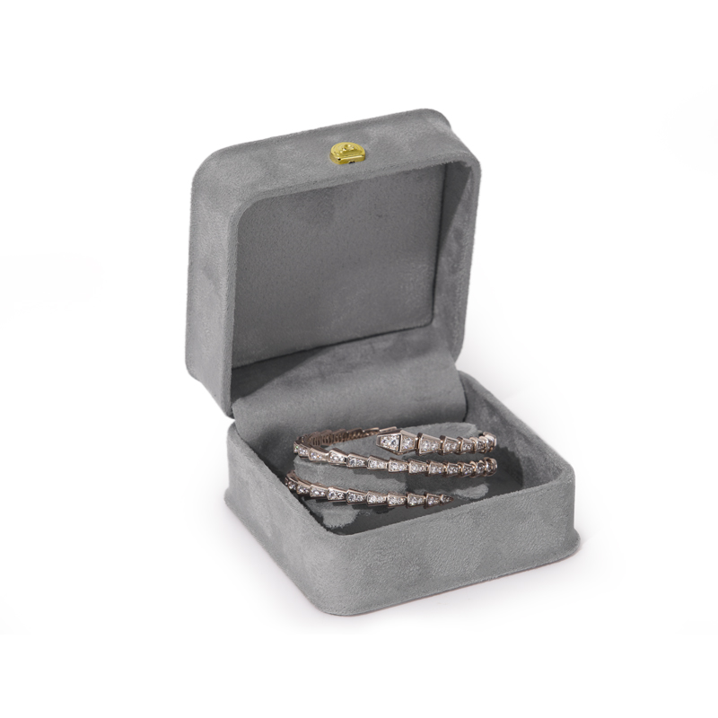 FANXI TC-H045 suede grey color jewelry packages ring bangle set boxes