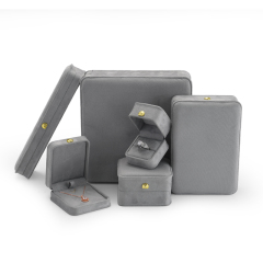 FANXI TC-H045 suede grey color jewelry packages ring bangle set boxes