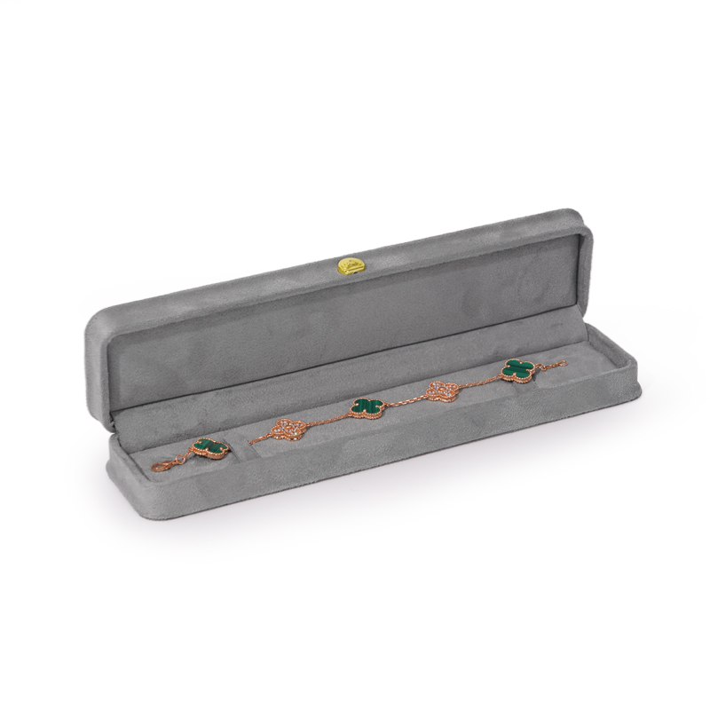 FANXI TC-H045 suede grey color jewelry packages ring bangle set boxes