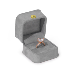 FANXI TC-H045 suede grey color jewelry packages ring bangle set boxes