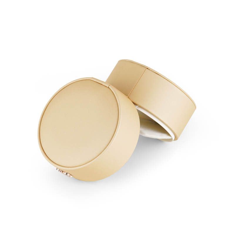 FANXI TC-H020 Round PU leather with silk clothing ring pendant jewelry box